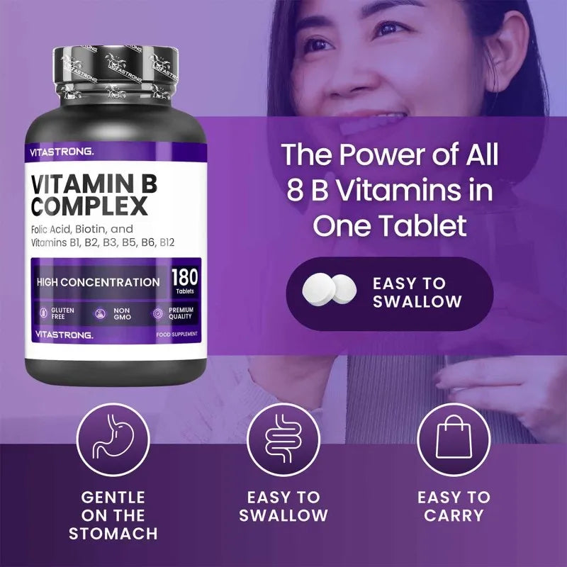 Vitamin B Complex High Dosage, 180 Tablets