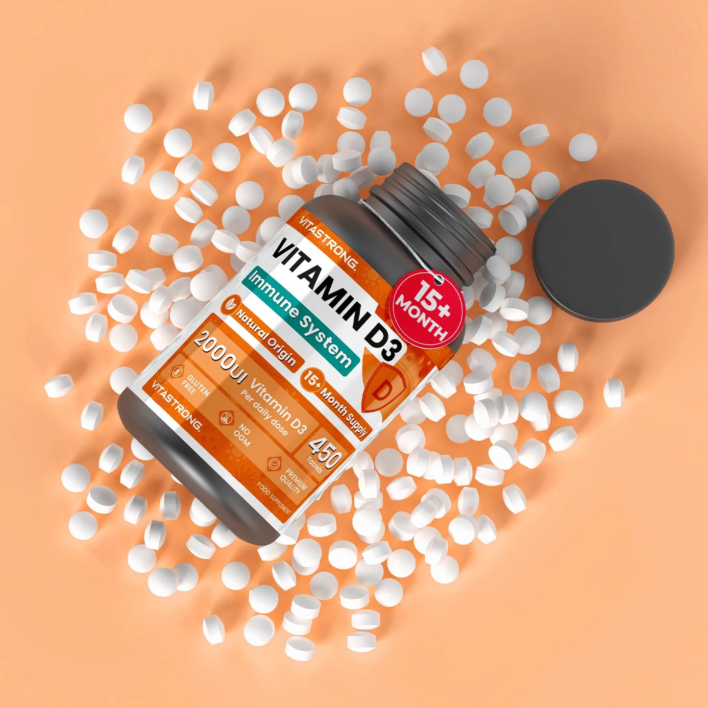 Vitamin D3 2000 IU 50mcg High Dosage,