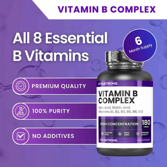 Vitamin B Complex High Dosage, 180 Tablets