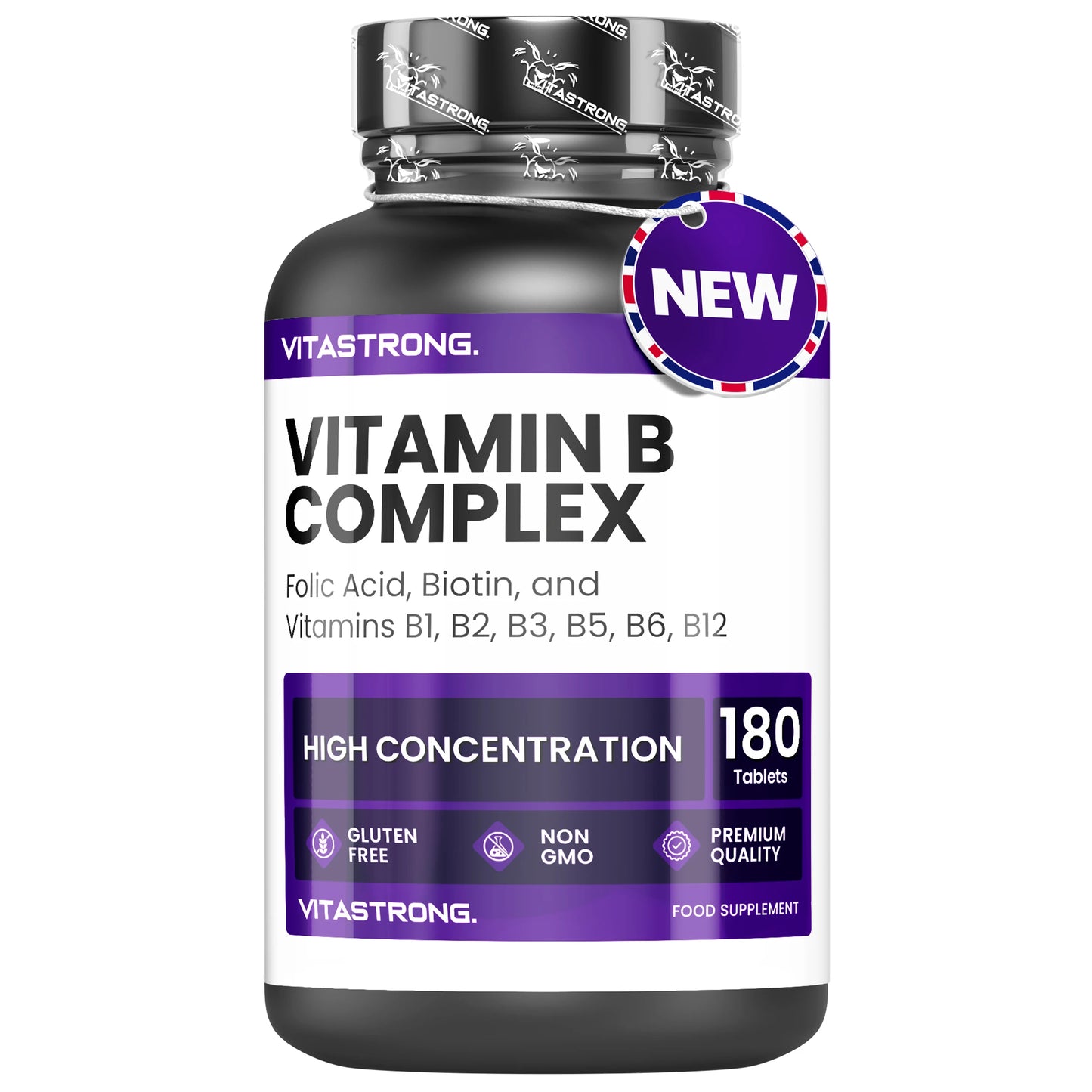 Vitamin B Complex High Dosage, 180 Tablets