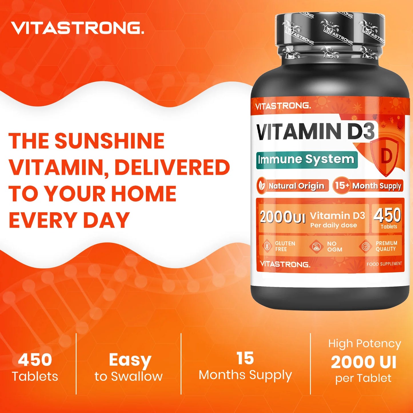 Vitamin D3 2000 IU 50mcg High Dosage,