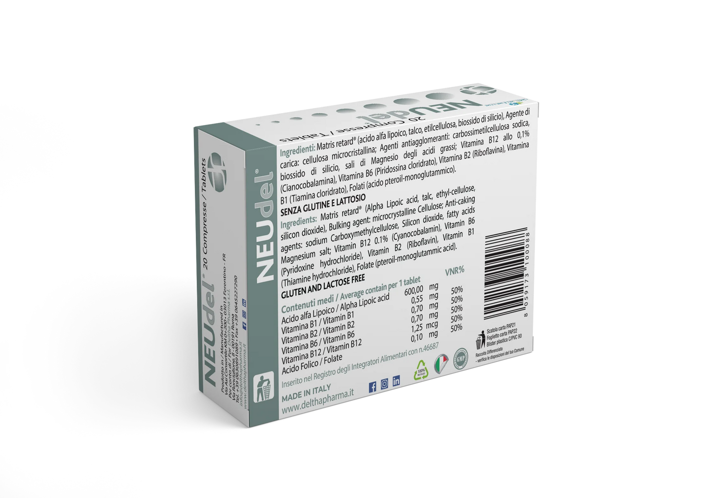 Deltha Pharma NEUdel®20 Tablets dietary supplement