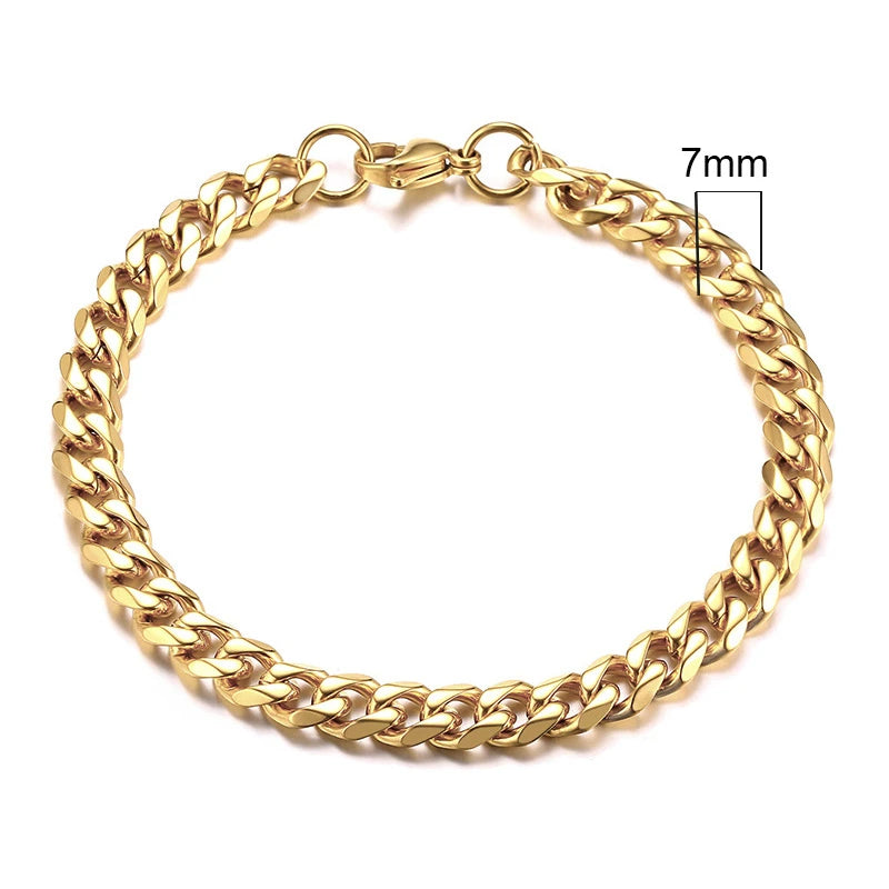 Vnox 3-11mm Chunky Miami Curb Chain Bracelet
