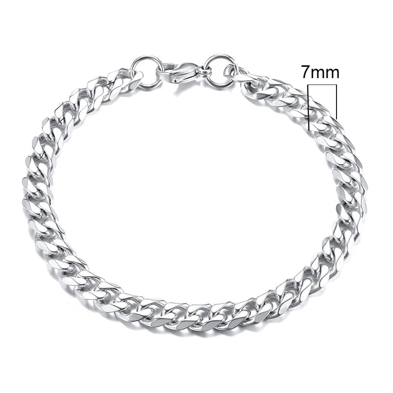 Vnox 3-11mm Chunky Miami Curb Chain Bracelet