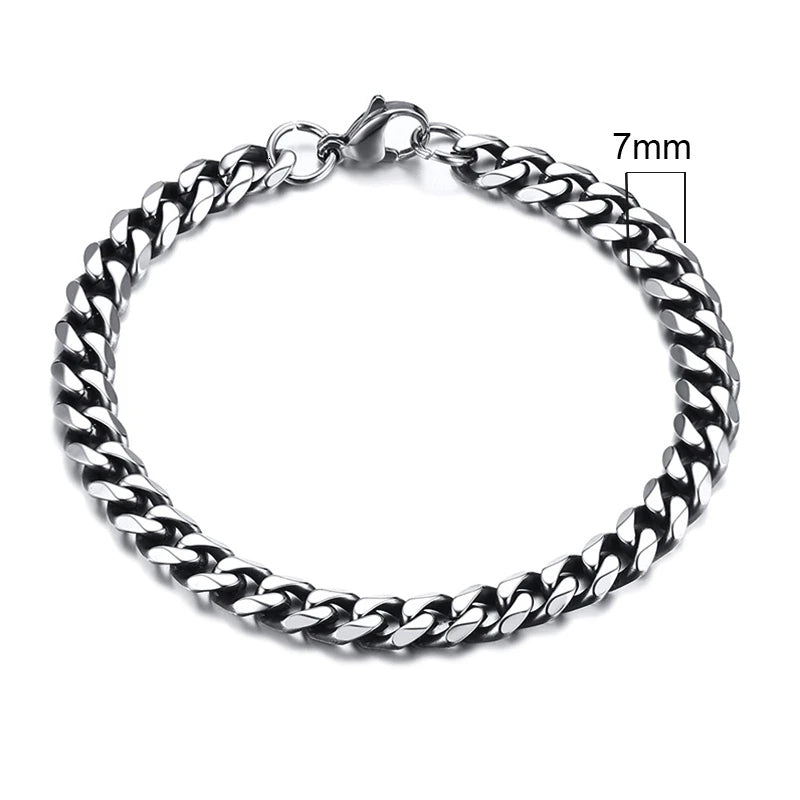 Vnox 3-11mm Chunky Miami Curb Chain Bracelet