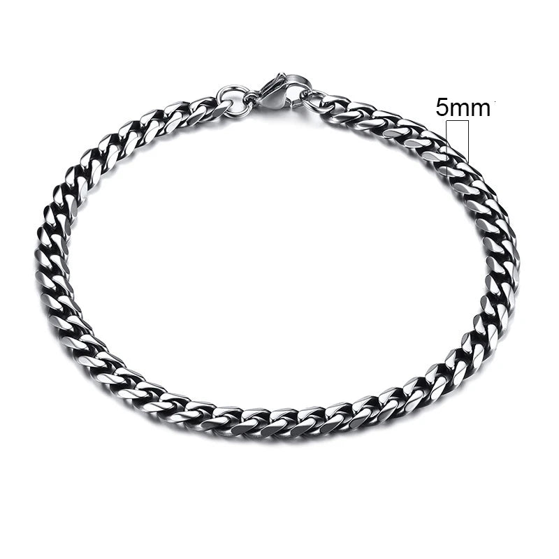 Vnox 3-11mm Chunky Miami Curb Chain Bracelet