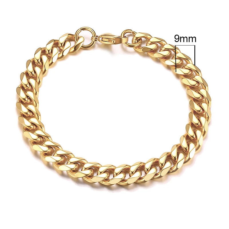Vnox 3-11mm Chunky Miami Curb Chain Bracelet
