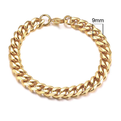 Vnox 3-11mm Chunky Miami Curb Chain Bracelet