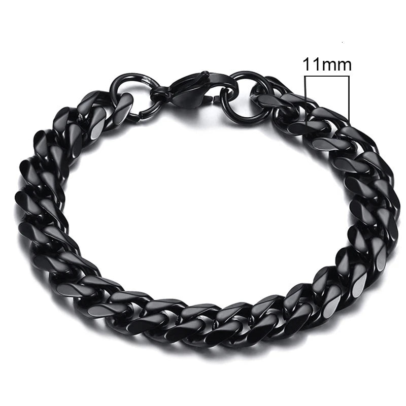 Vnox 3-11mm Chunky Miami Curb Chain Bracelet