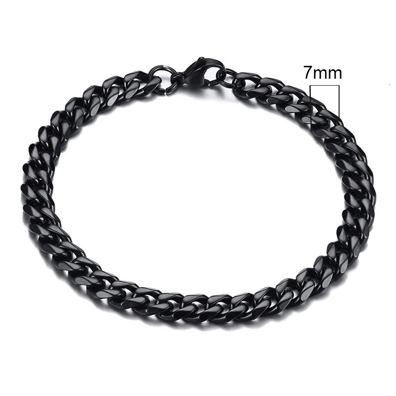 Vnox 3-11mm Chunky Miami Curb Chain Bracelet