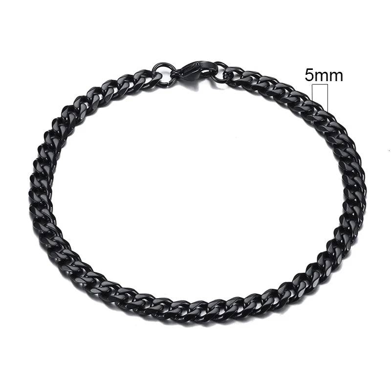 Vnox 3-11mm Chunky Miami Curb Chain Bracelet