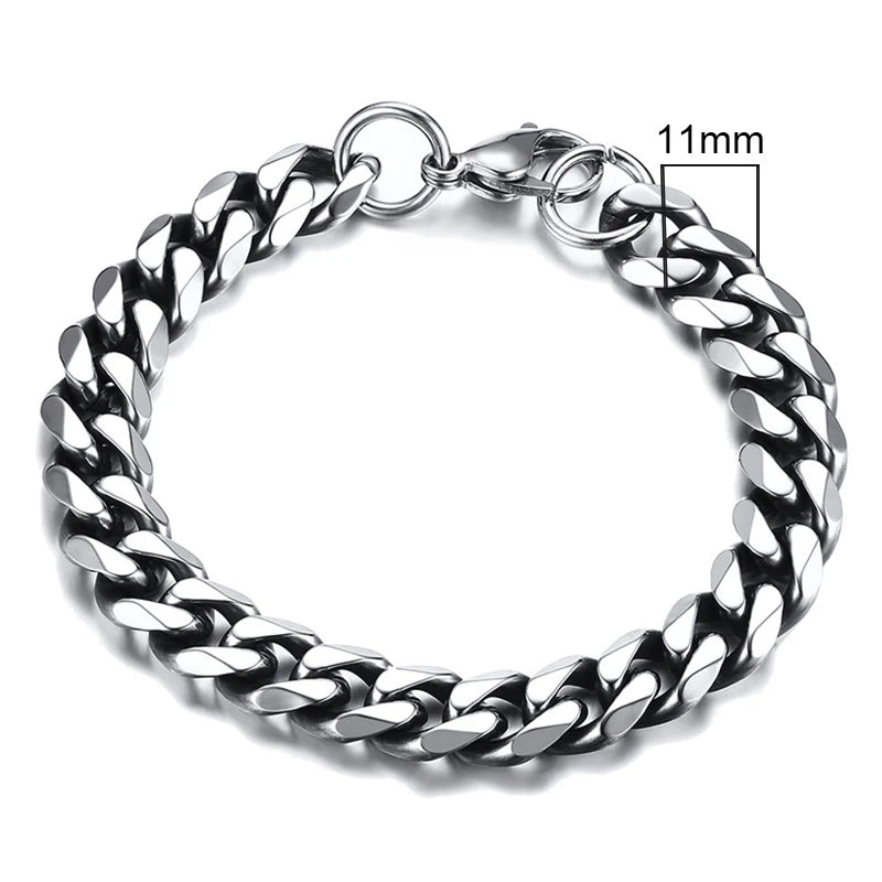 Vnox 3-11mm Chunky Miami Curb Chain Bracelet