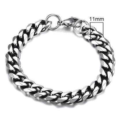 Vnox 3-11mm Chunky Miami Curb Chain Bracelet