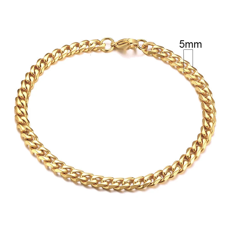 Vnox 3-11mm Chunky Miami Curb Chain Bracelet