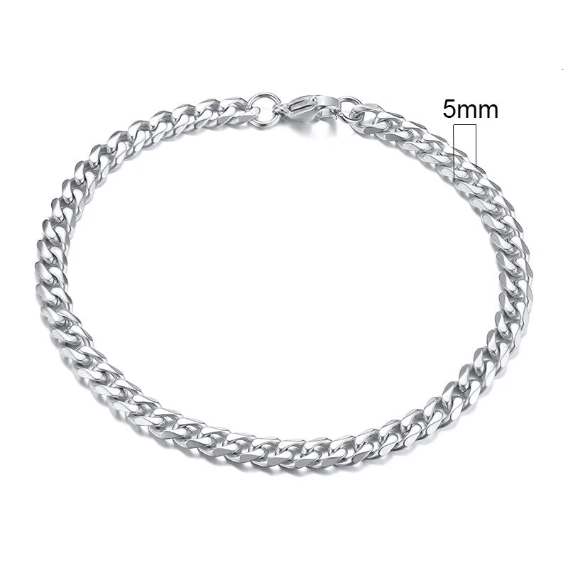 Vnox 3-11mm Chunky Miami Curb Chain Bracelet