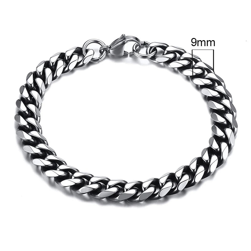 Vnox 3-11mm Chunky Miami Curb Chain Bracelet