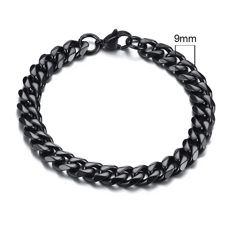 Vnox 3-11mm Chunky Miami Curb Chain Bracelet