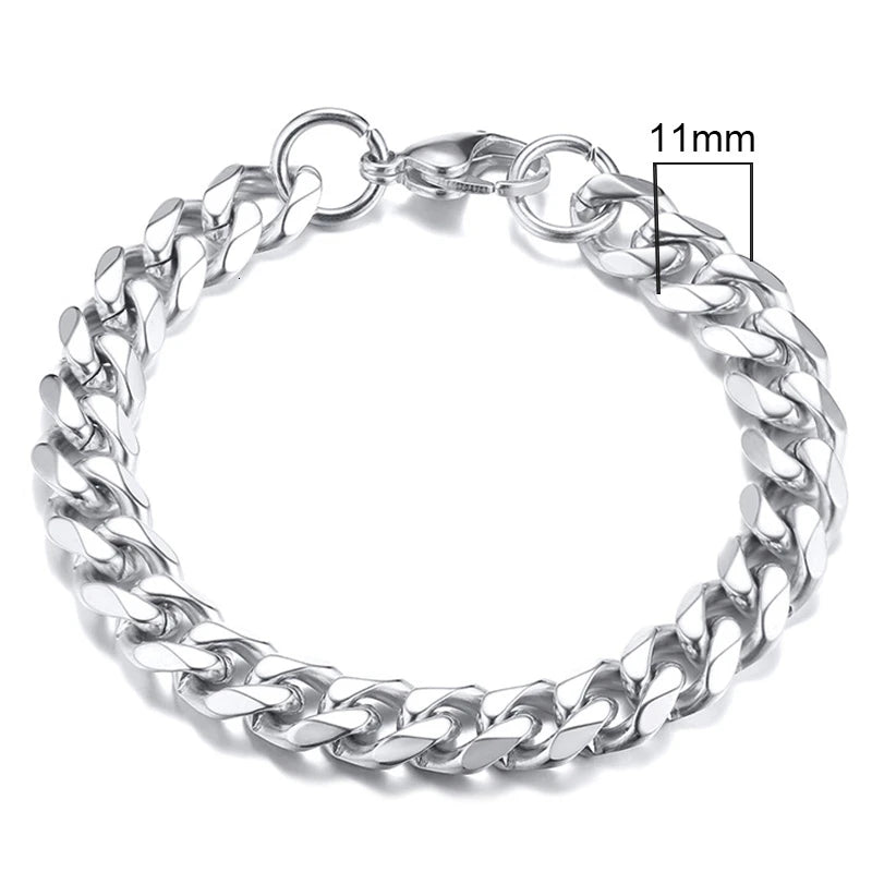 Vnox 3-11mm Chunky Miami Curb Chain Bracelet