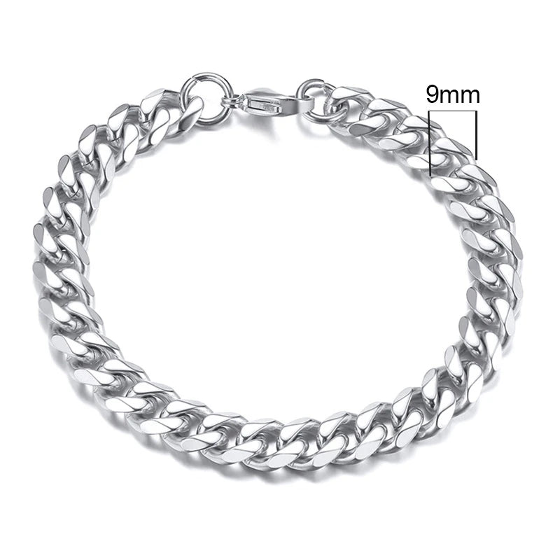 Vnox 3-11mm Chunky Miami Curb Chain Bracelet