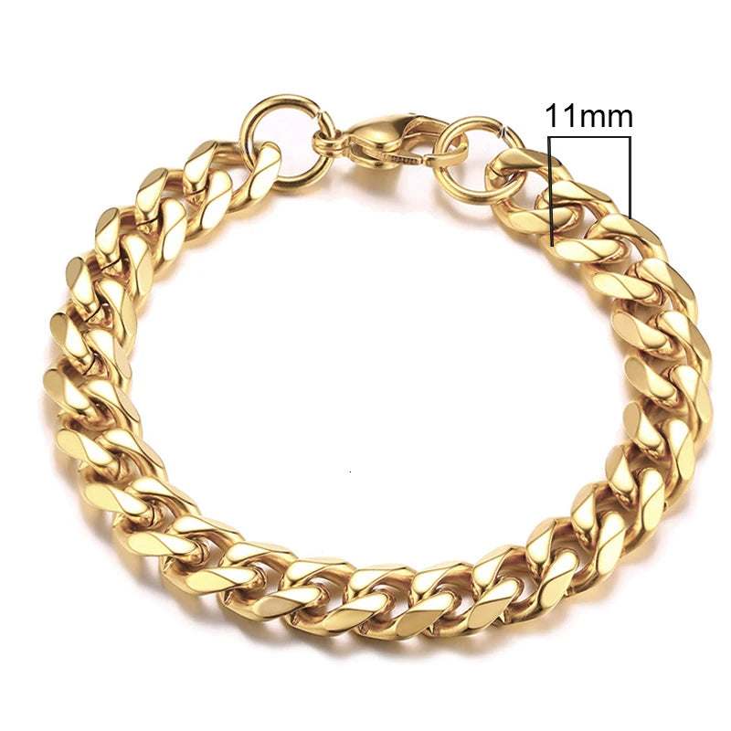 Vnox 3-11mm Chunky Miami Curb Chain Bracelet