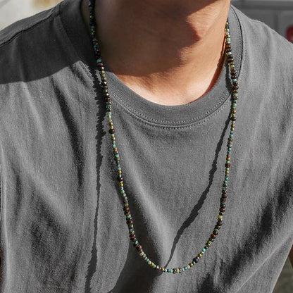 1PC Men's Retro Ethnic Style Africa Stone Necklace