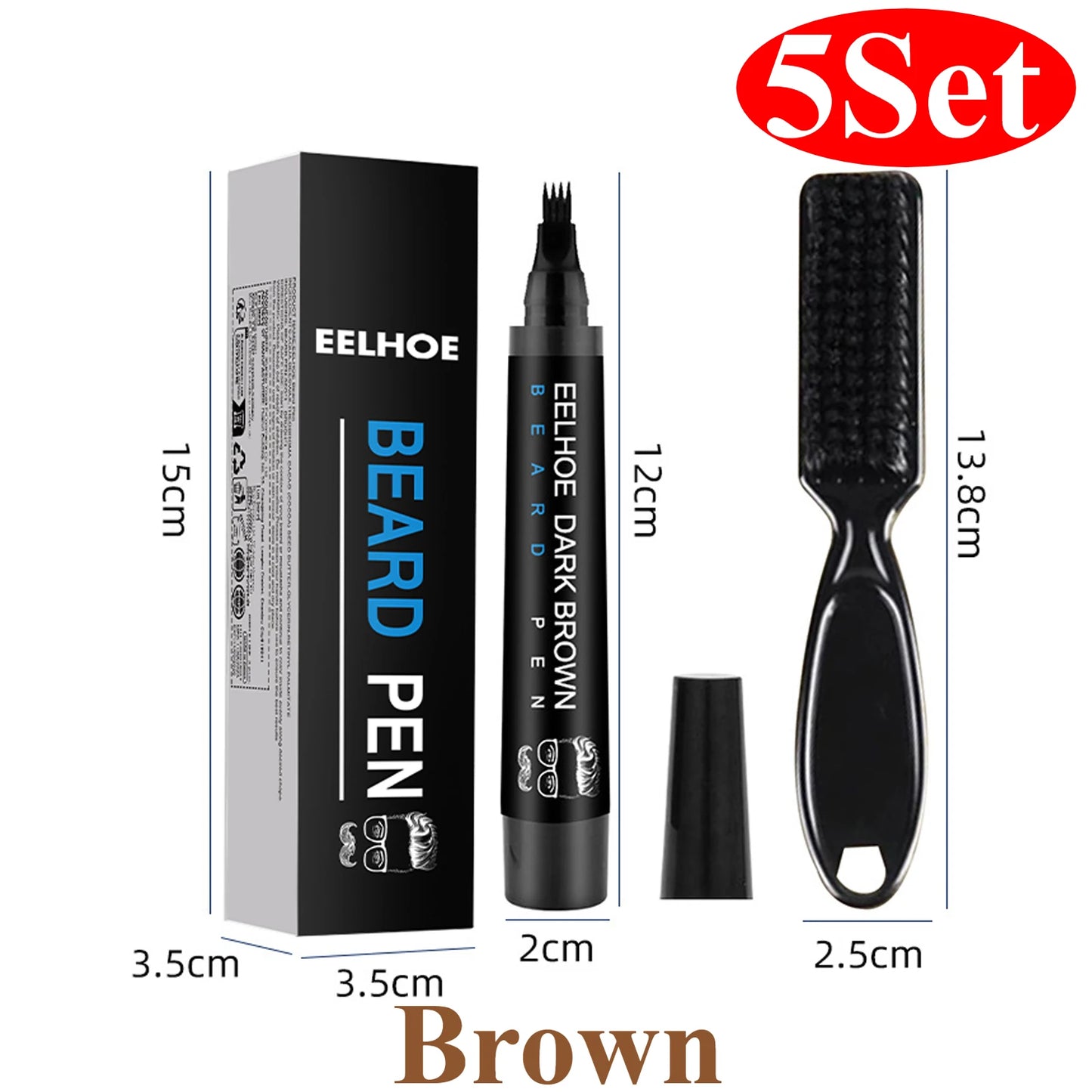 Hair Filling Pen with Brush Kit Black