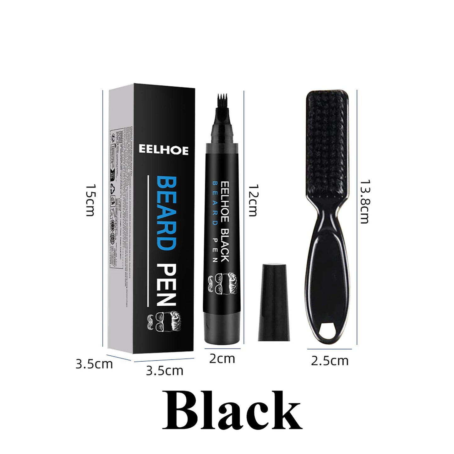 Hair Filling Pen with Brush Kit Black