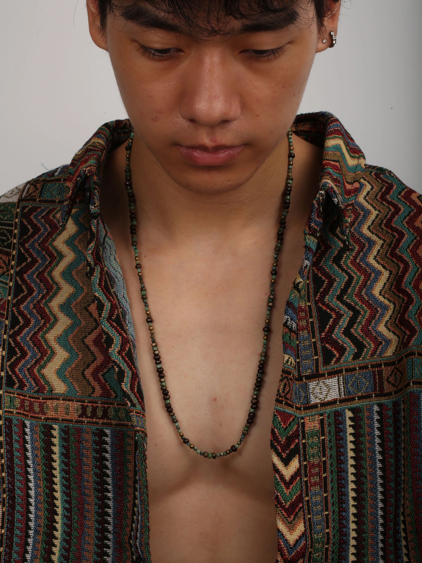 1PC Men's Retro Ethnic Style Africa Stone Necklace