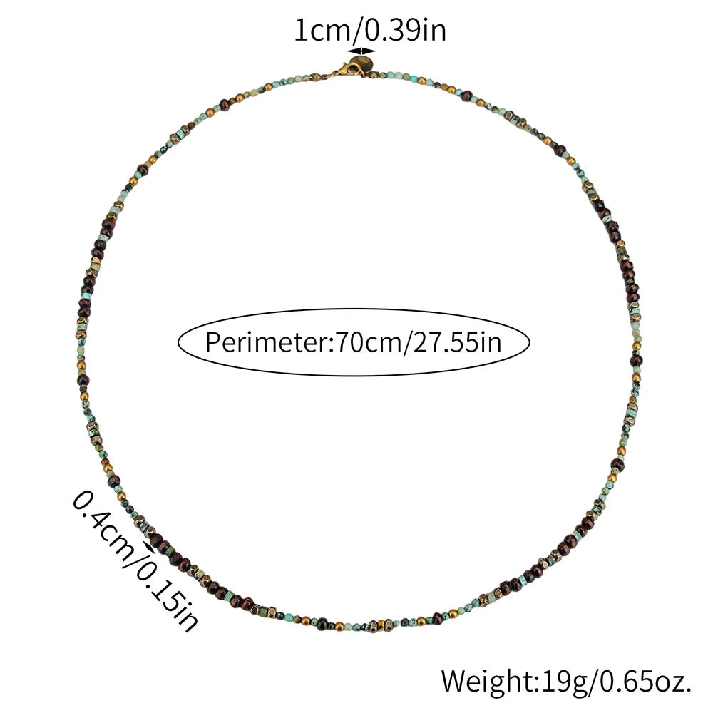 1PC Men's Retro Ethnic Style Africa Stone Necklace