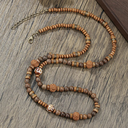1PC Men's Retro Ethnic Style Africa Stone Necklace