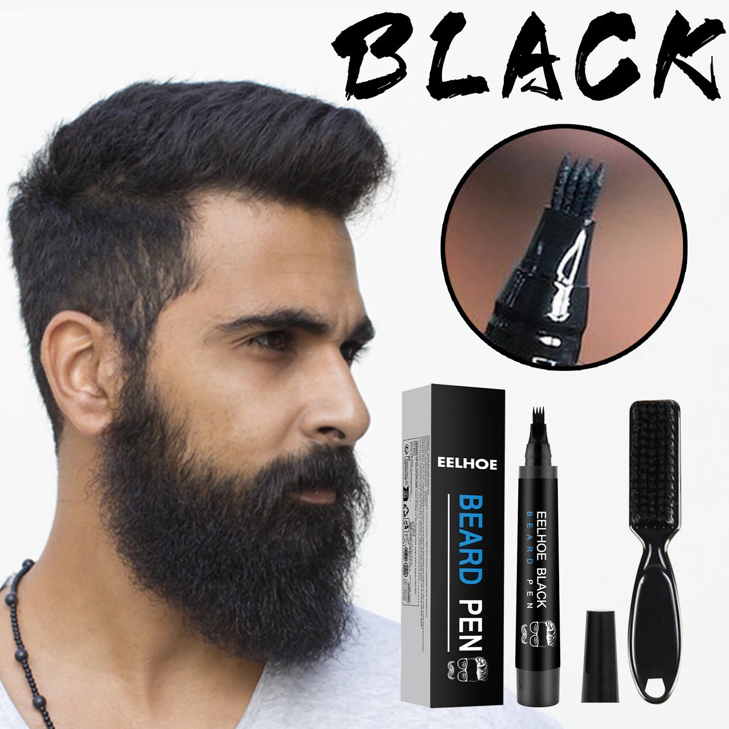 Hair Filling Pen with Brush Kit Black