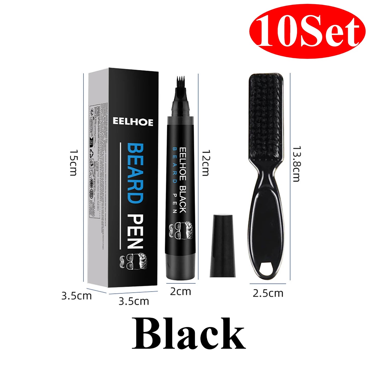 Hair Filling Pen with Brush Kit Black