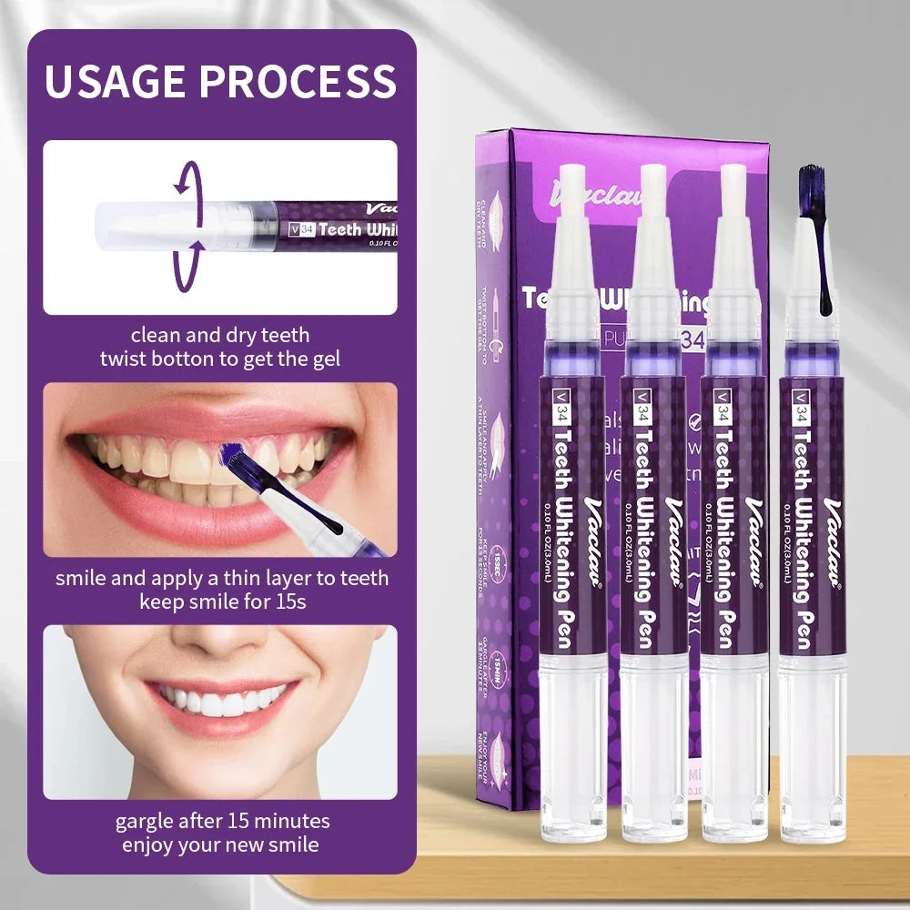 Vaclav V34 Purple teeth whitening gel pen,