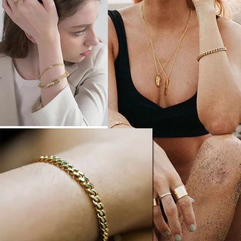 Vnox 3-11mm Chunky Miami Curb Chain Bracelet