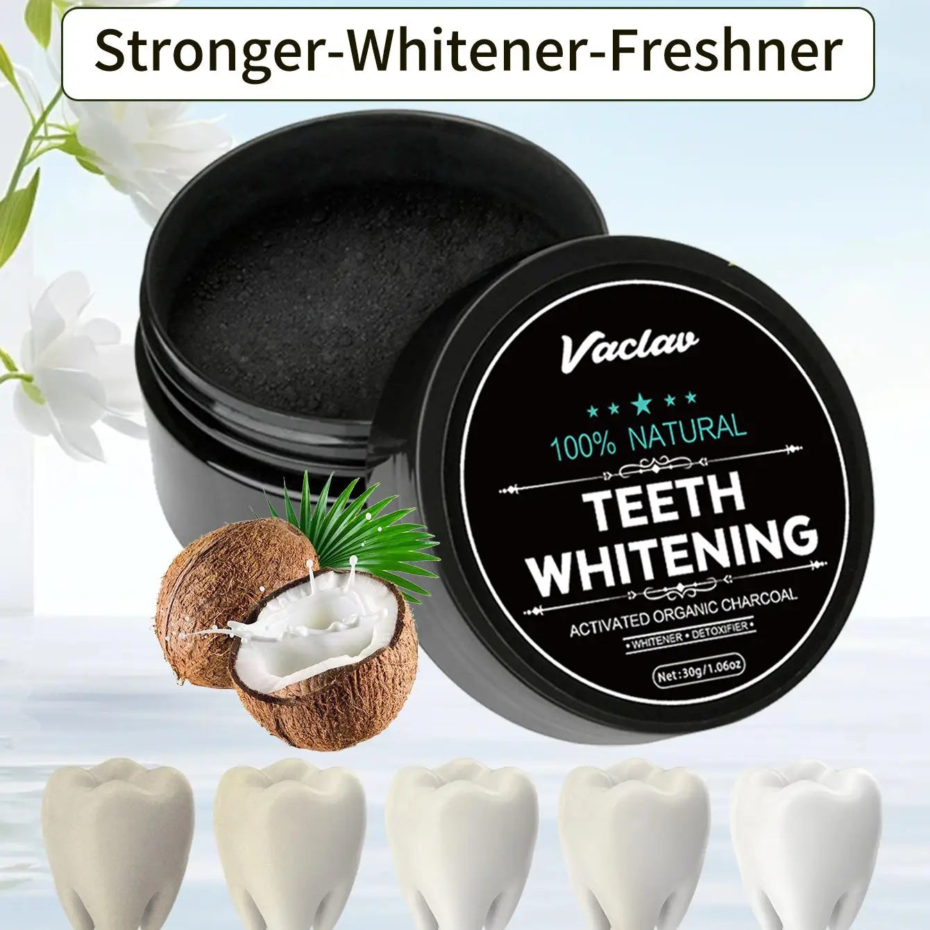 Vaclav activated charcoal teeth whitening powder,